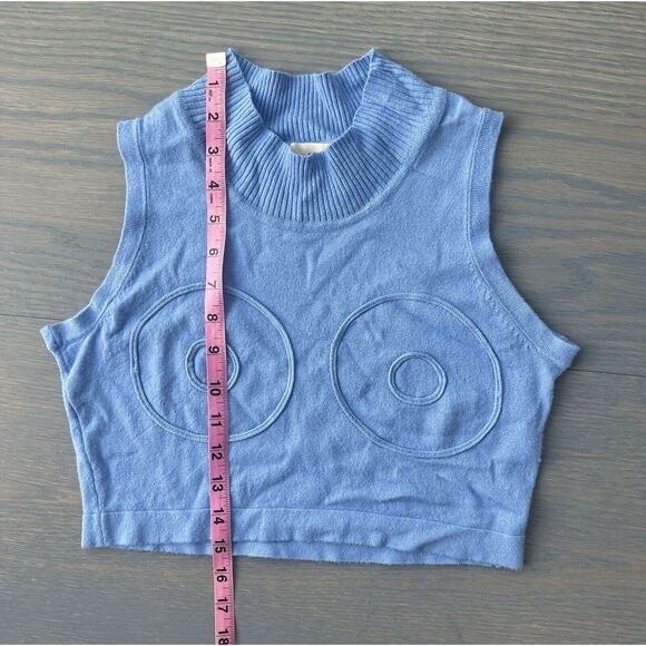 Fashion Brand Company Penelope Gazin Blue Anatomy Crop Top XS - Picture 6 of 6
